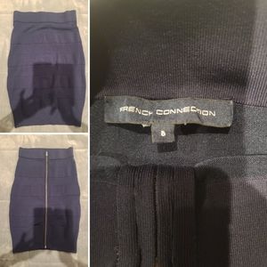Worn Once - French Connection - Zip Back, Bodycon, Navy Skirt